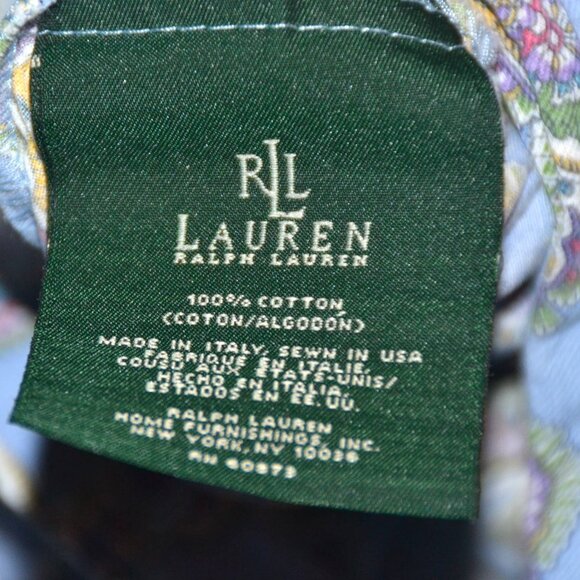 RALPH LAUREN Studio Paisley Oceanside Blue QUEEN Duvet Cover 100% Cotton ITALY - Picture 2 of 8